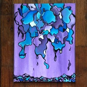 Purple and Blue Abstract Art